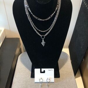 Rue21 Silver Snake Necklace and Earring Set separate necklaces